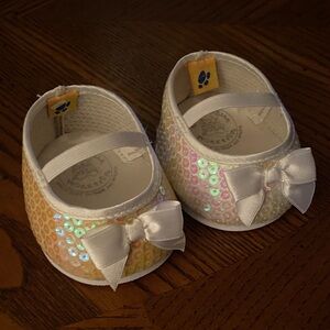 Build-A-Bear Shimmering Sequin Shoes with Bow Wedding Baby
